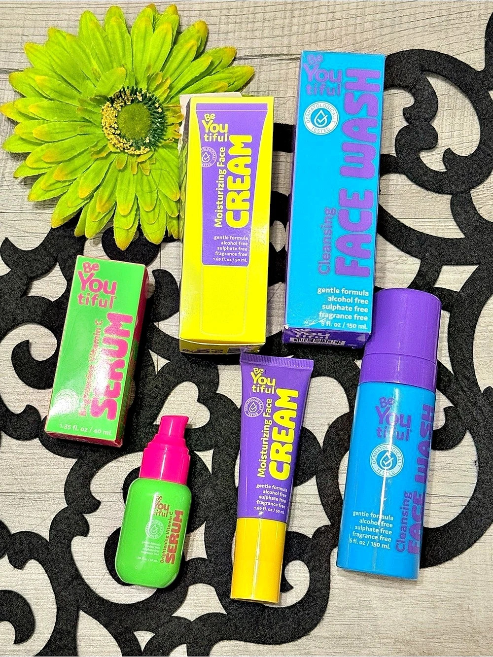 Be You tiful Skincare Set Blue & Green NWT